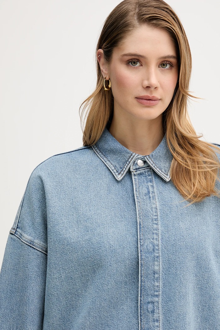 Calvin Klein Jeans koszula jeansowa niebieski LV047E753G