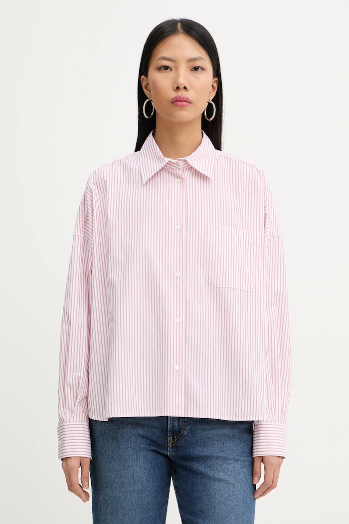Βαμβακερό πουκάμισο Weekend Max Mara AUREO casual ροζ 2615111031600