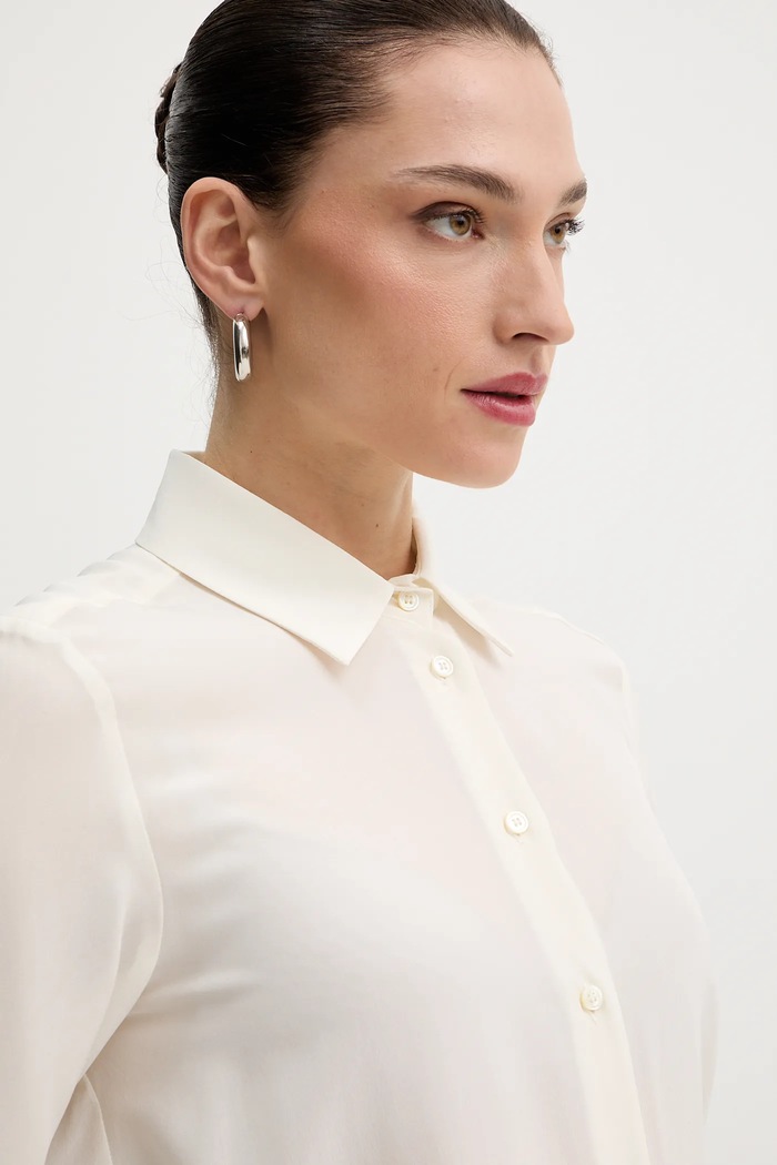 Hedvábné tričko Weekend Max Mara CURVONE béžová 2615111121600
