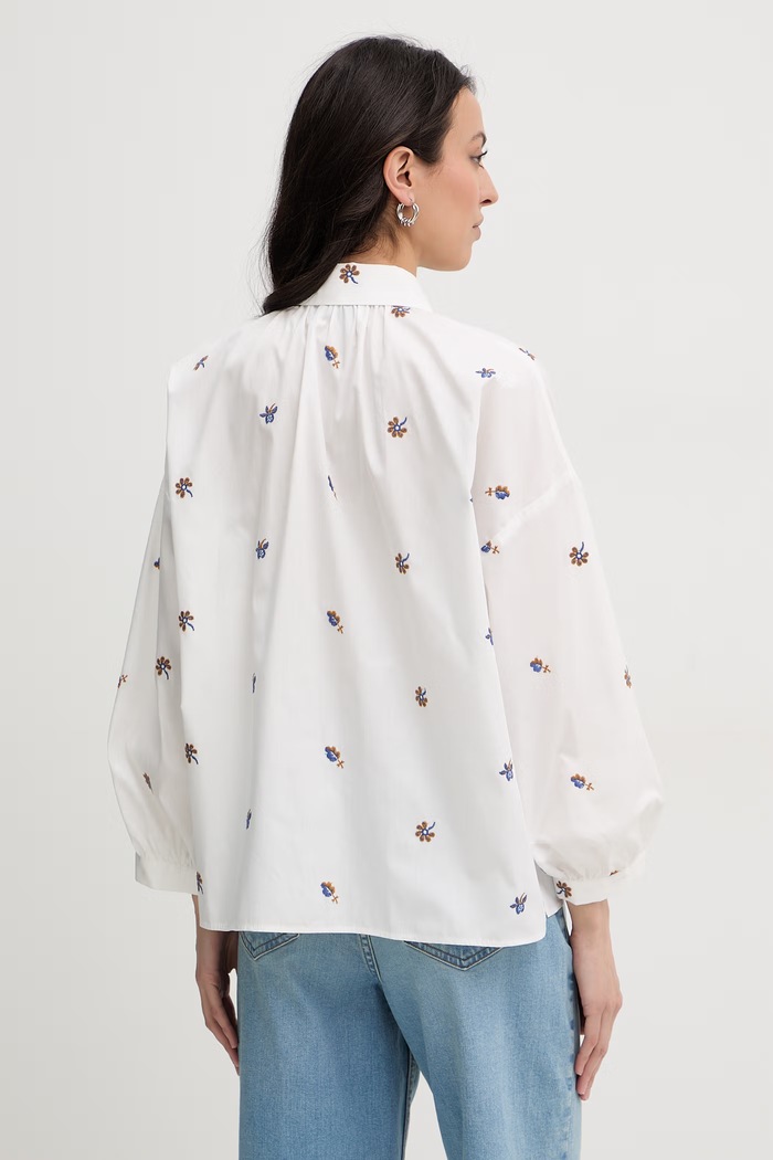 Îmbrăcăminte Weekend Max Mara cămașă pentru femei, din bumbac BUTTERFLY 2615111042600 alb
