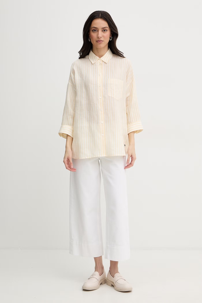 Weekend Max Mara košeľa dámska ľanová PANETTO 2615111102600 žltá SS26