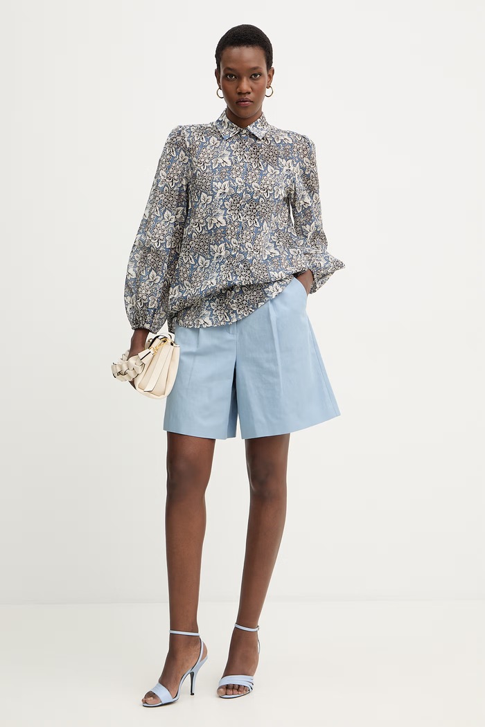 Weekend Max Mara cămașă din bumbac PERIODI 2615111192600 albastru SS26