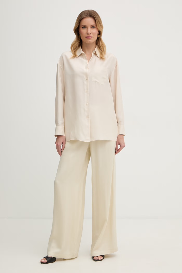 Dámska hodvábna košeľa Weekend Max Mara EBBRI 2615191012600 béžová SS26