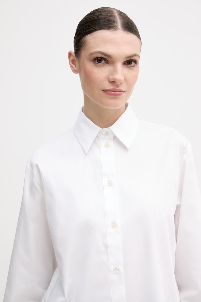 Bavlnená košeľa MM by Max Mara VELOCE biela 2616111017600