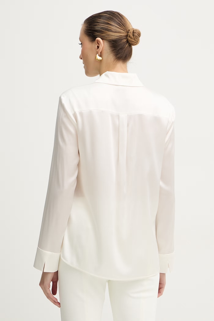 Oblečenie Košeľa s prímesou hodvábu MM by Max Mara QUARTO 2616111047600 béžová