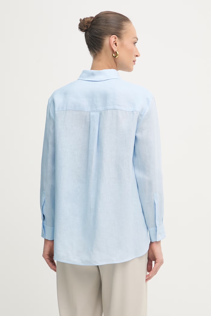 Odzież MM by Max Mara koszula damska lniana FILO 2616111028600 niebieski