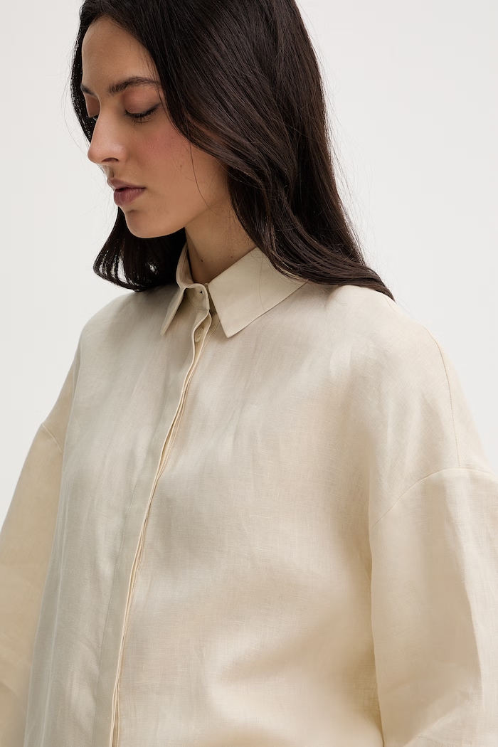 MM by Max Mara košeľa dámska ľanová RITO béžová 2616111038600
