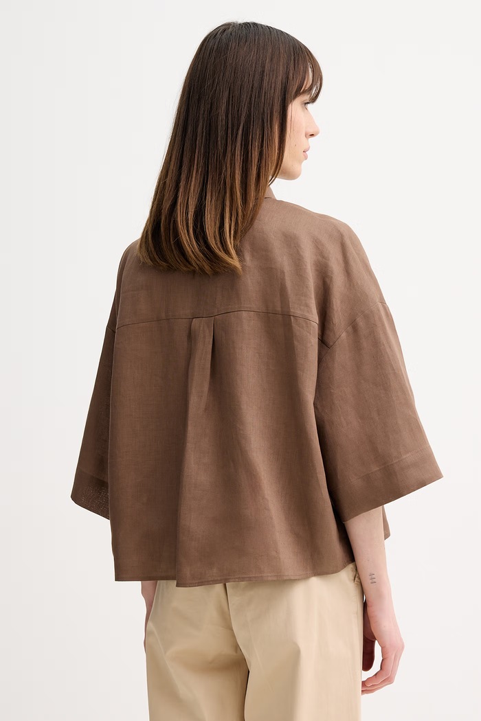 Oblečenie MM by Max Mara košeľa dámska ľanová RITO 2616111038600 hnedá