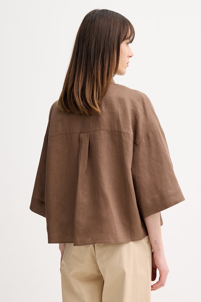 Oblečenie MM by Max Mara košeľa dámska ľanová RITO 2616111038600 hnedá