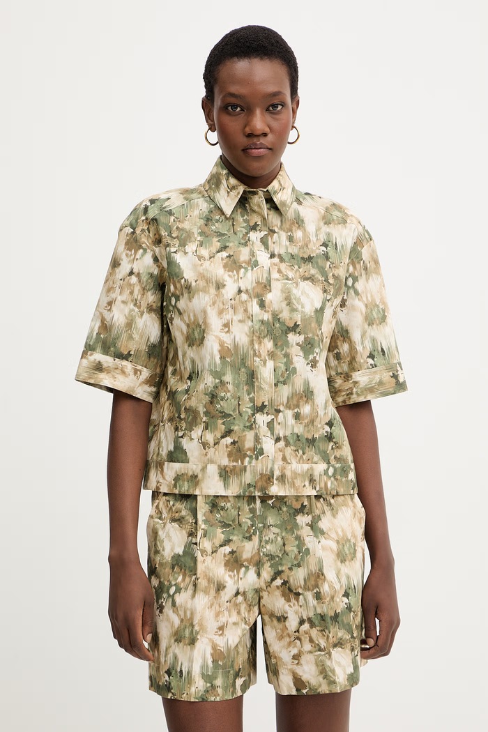 MM by Max Mara camicia in cotone PALLORE regolare verde 2616111048600