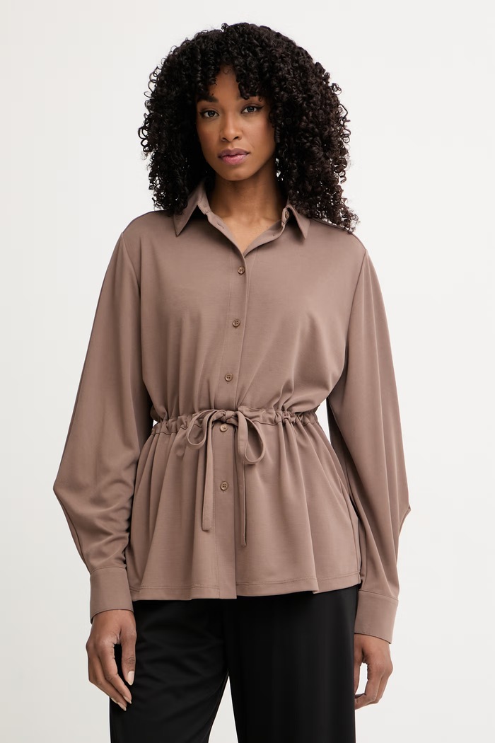 MM by Max Mara košeľa dámska s modalom PASSO hnedá 2616951048600