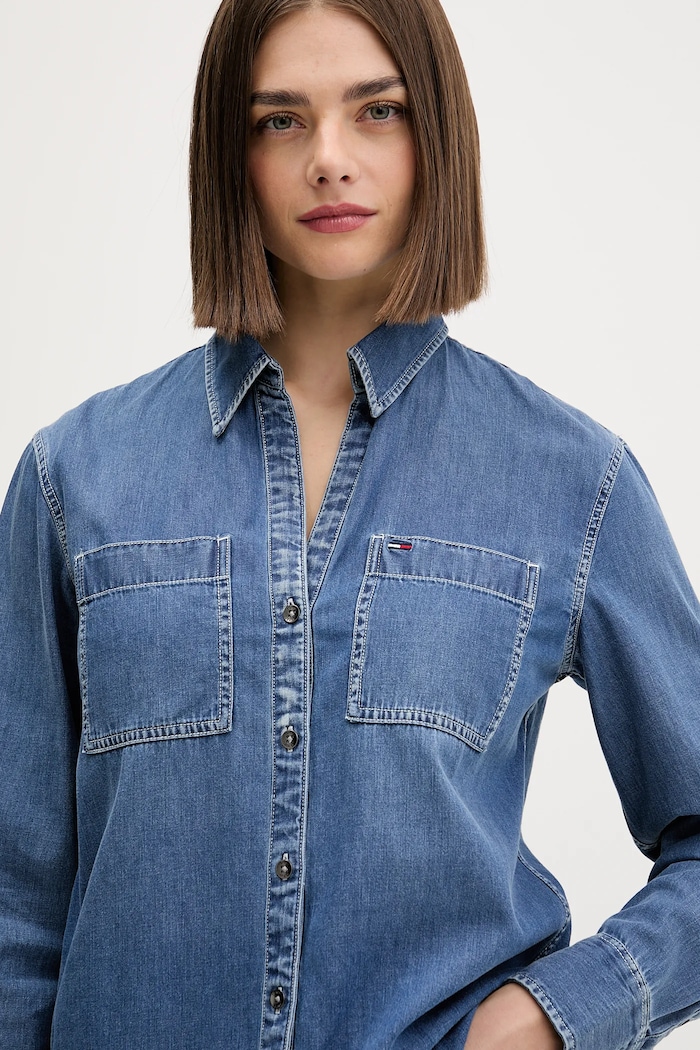 Košeľa Tommy Jeans modrá DW0DW22007