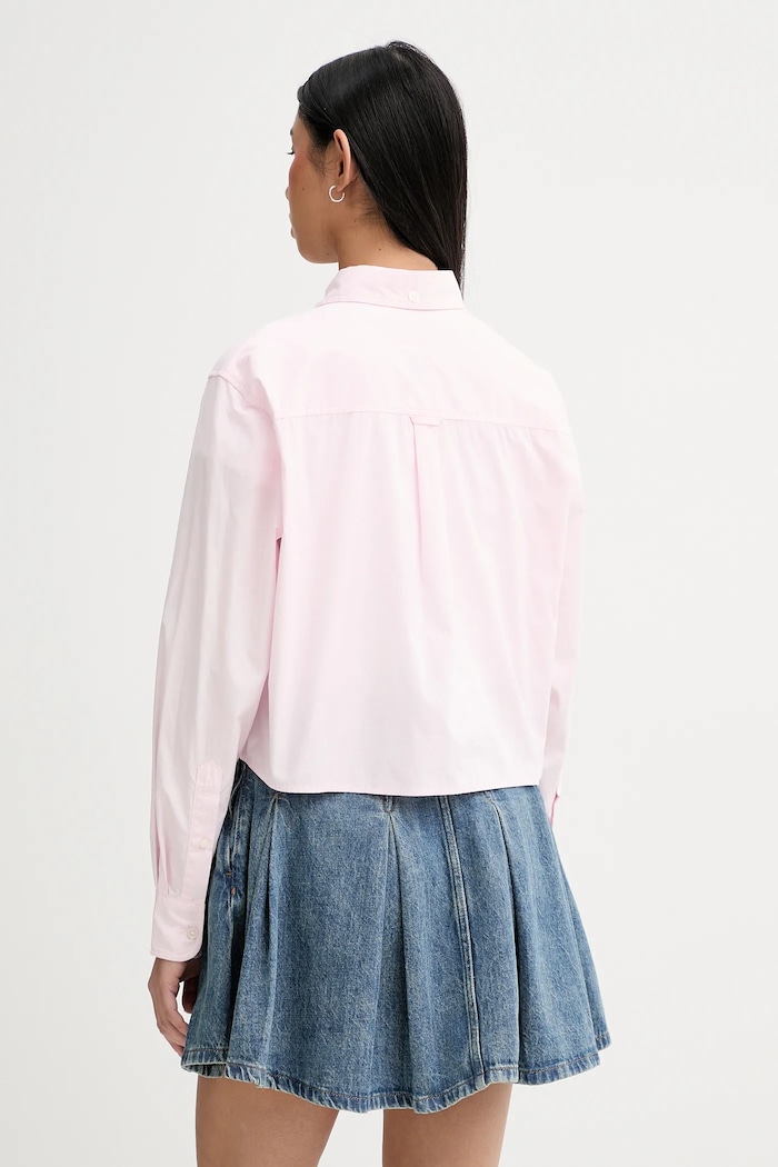 Ruházat Tommy Jeans pamut ing DW0DW22078 rózsaszín