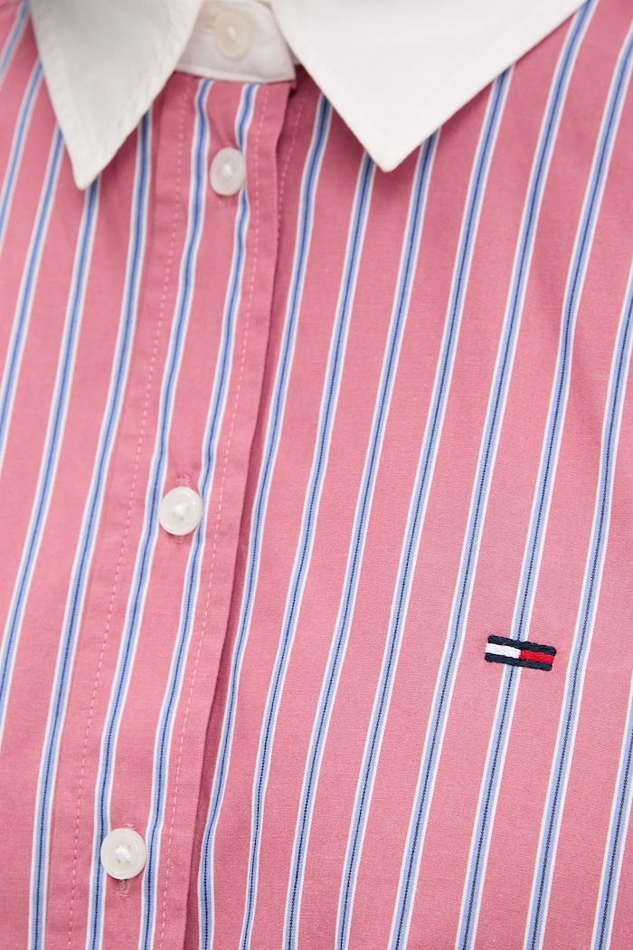 Bavlněná košile Tommy Jeans DW0DW22078 růžová
