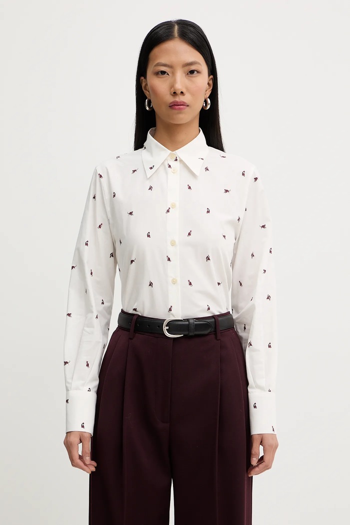 Βαμβακερό πουκάμισο PS Paul Smith κανονικό μπεζ W2R.335B.V31397