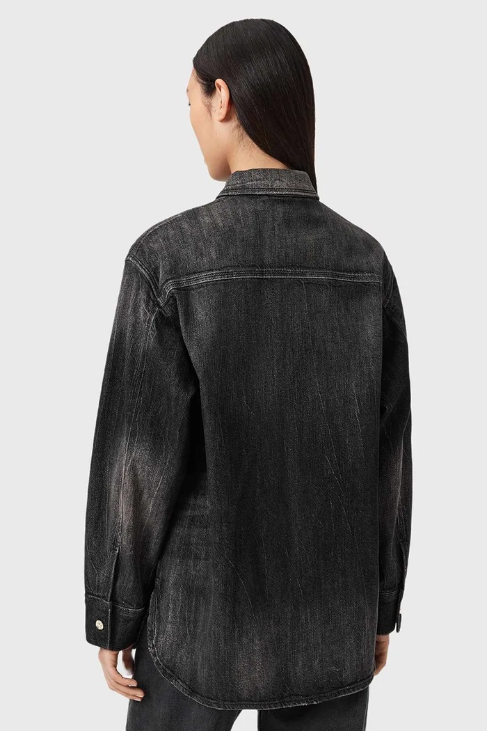 Дънкова риза AllSaints W094PD черен SS26