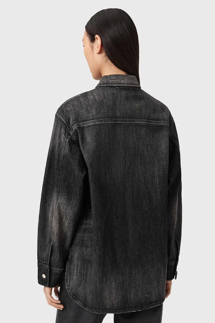 Дънкова риза AllSaints W094PD черен SS26