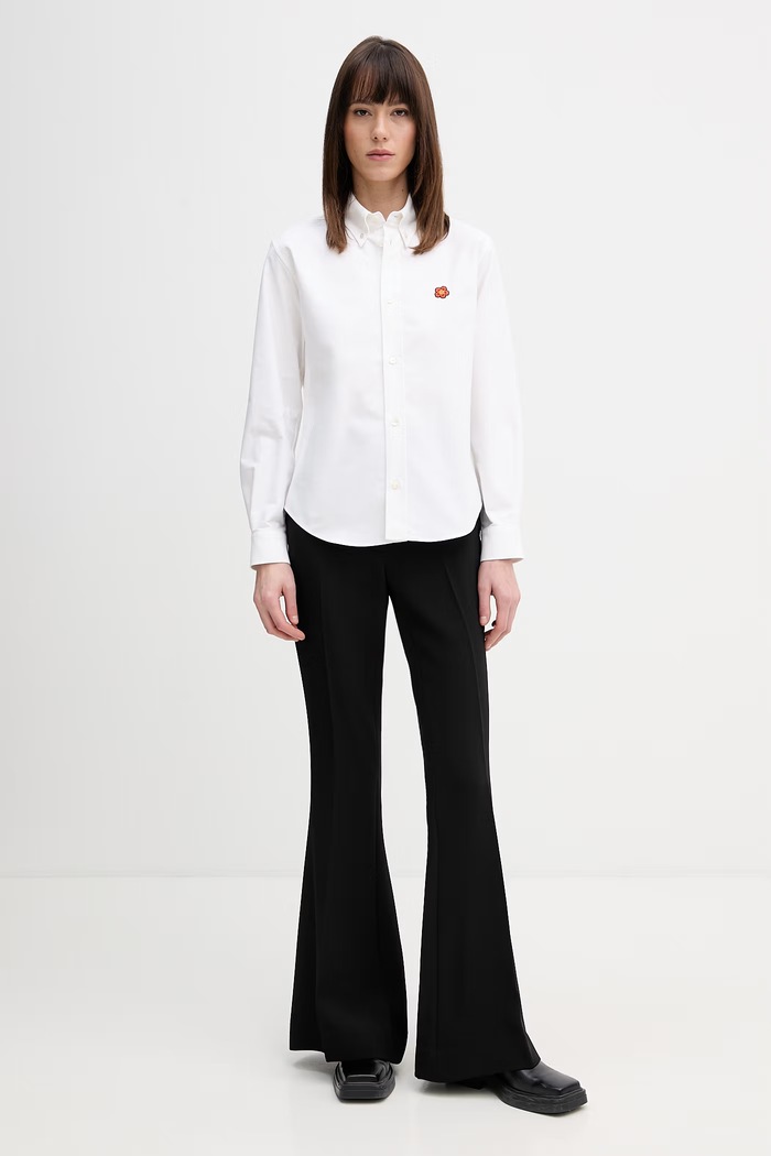 Kenzo cămașă din bumbac FG52CH2859LO alb SS26