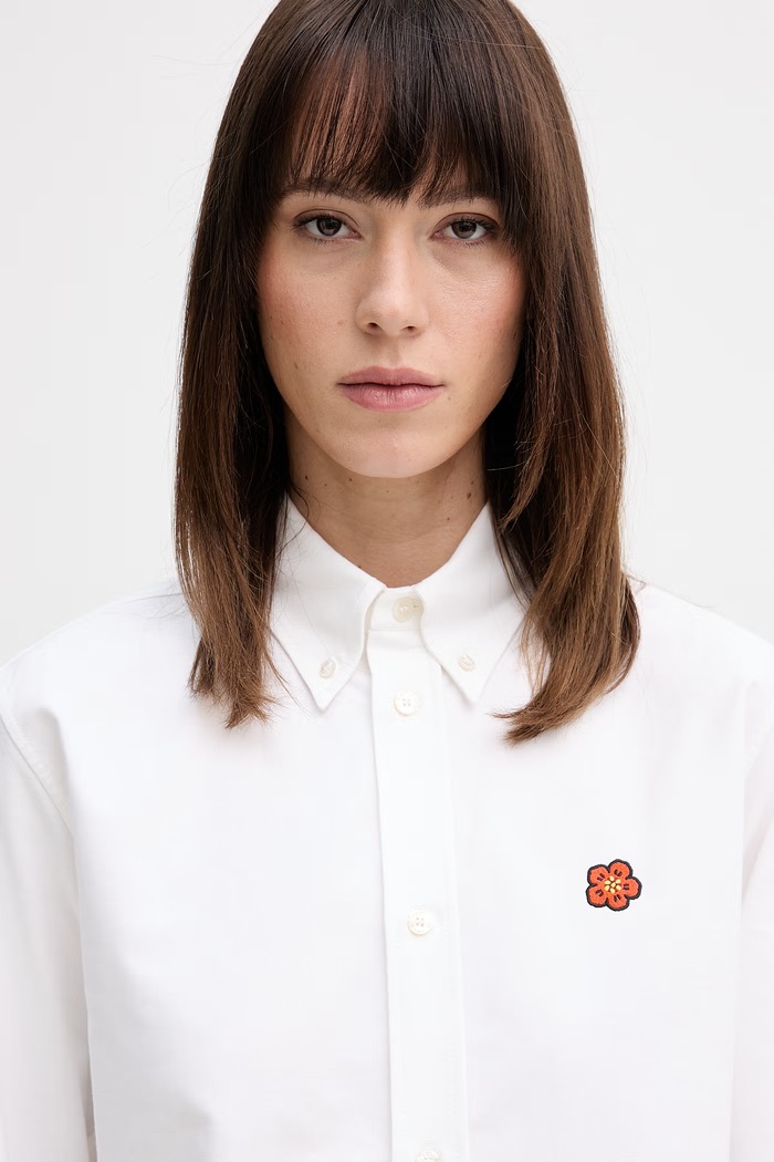 Kenzo cămașă din bumbac alb FG52CH2859LO