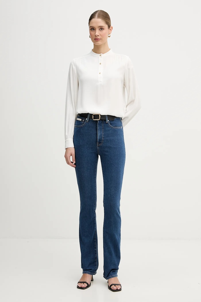 Blúzka Tommy Hilfiger WW0WW48178 béžová SS26