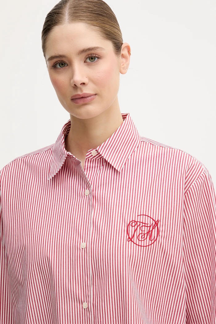 Tommy Hilfiger camicia in cotone rosso WW0WW48190