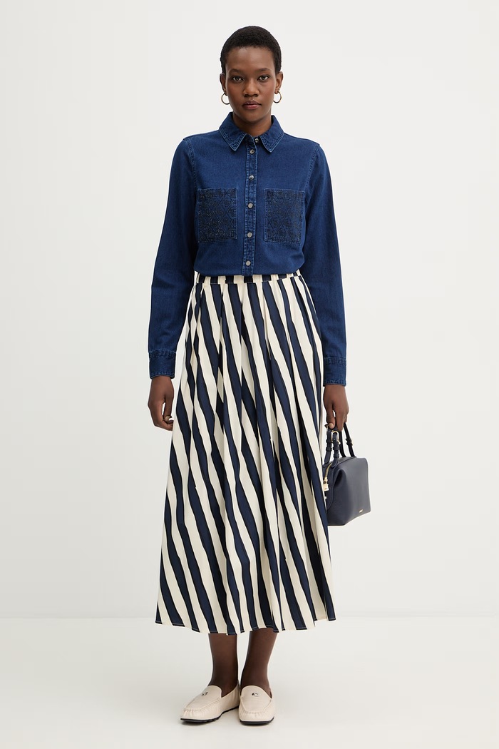 Rifľová košeľa Guess MONIQUE W6RH82.D6841 modrá SS26