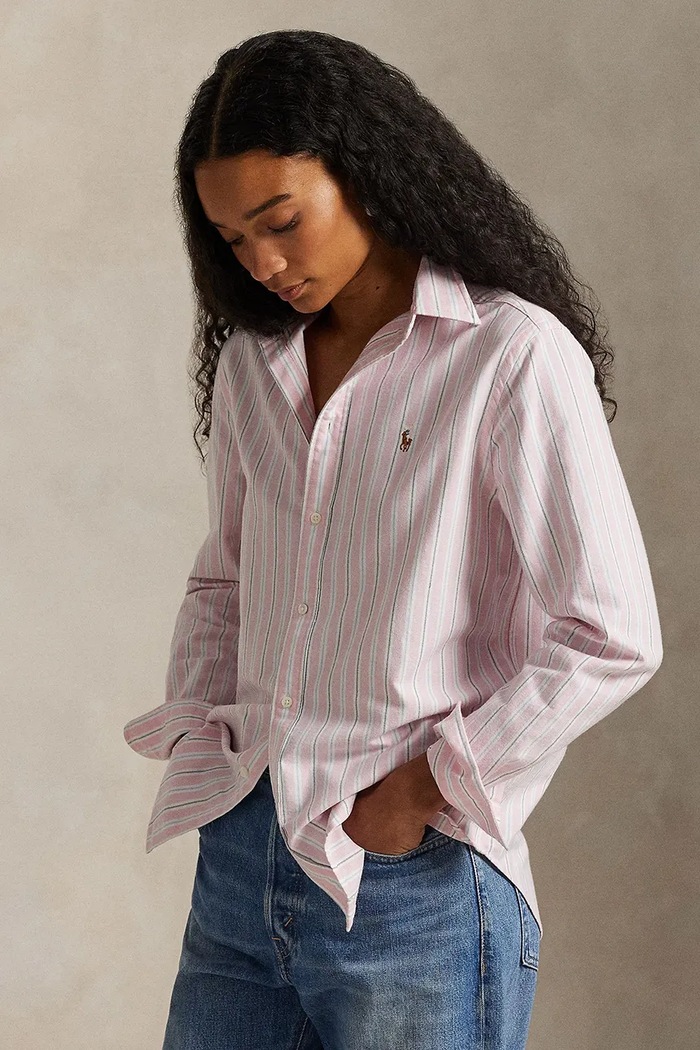 Бавовняна сорочка Polo Ralph Lauren гладкий рожевий 211970739