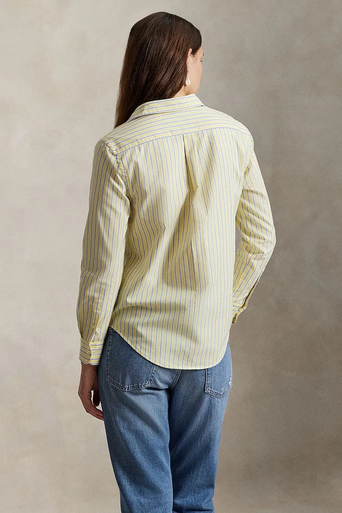 Памучна риза Polo Ralph Lauren 211970739 жълт SS26