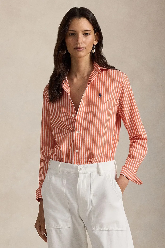 Сорочка з додаванням льону Polo Ralph Lauren regular помаранчевий 211971514