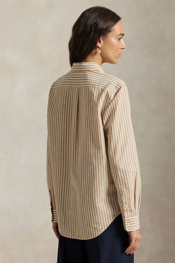 Košulja s dodatkom lana Polo Ralph Lauren 211971514 bež SS26