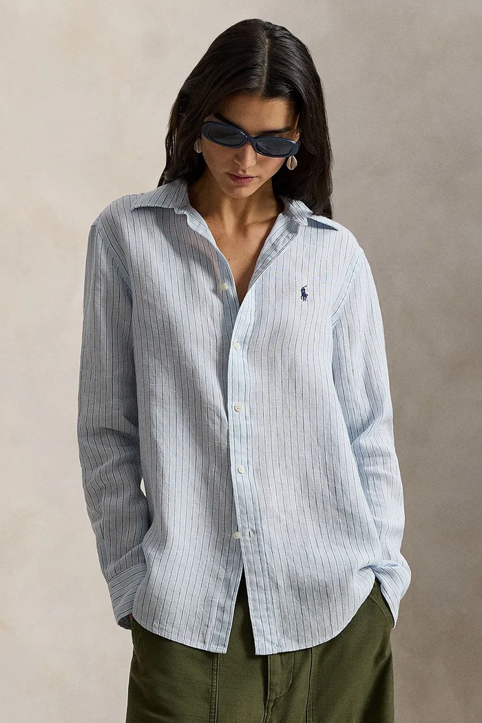 Polo Ralph Lauren linen shirt classic blue 211A96158