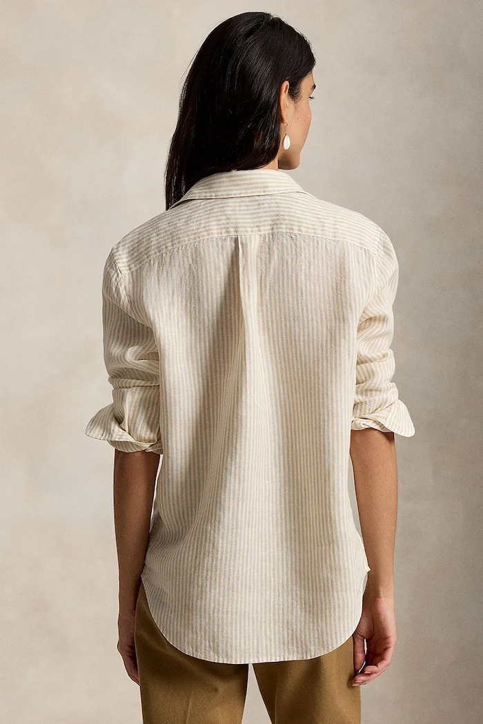 Polo Ralph Lauren koszula damska bawełniana 211A96158 beżowy SS26