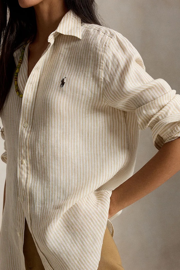 Polo Ralph Lauren koszula damska bawełniana beżowy 211A96158