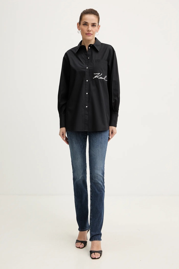 Karl Lagerfeld pamut ing B1W11013 fekete SS26