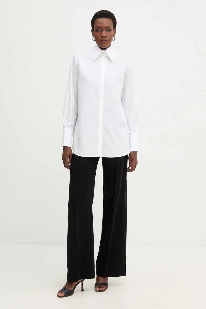 Karl Lagerfeld koszula bawełniana B1W11010 biały SS26