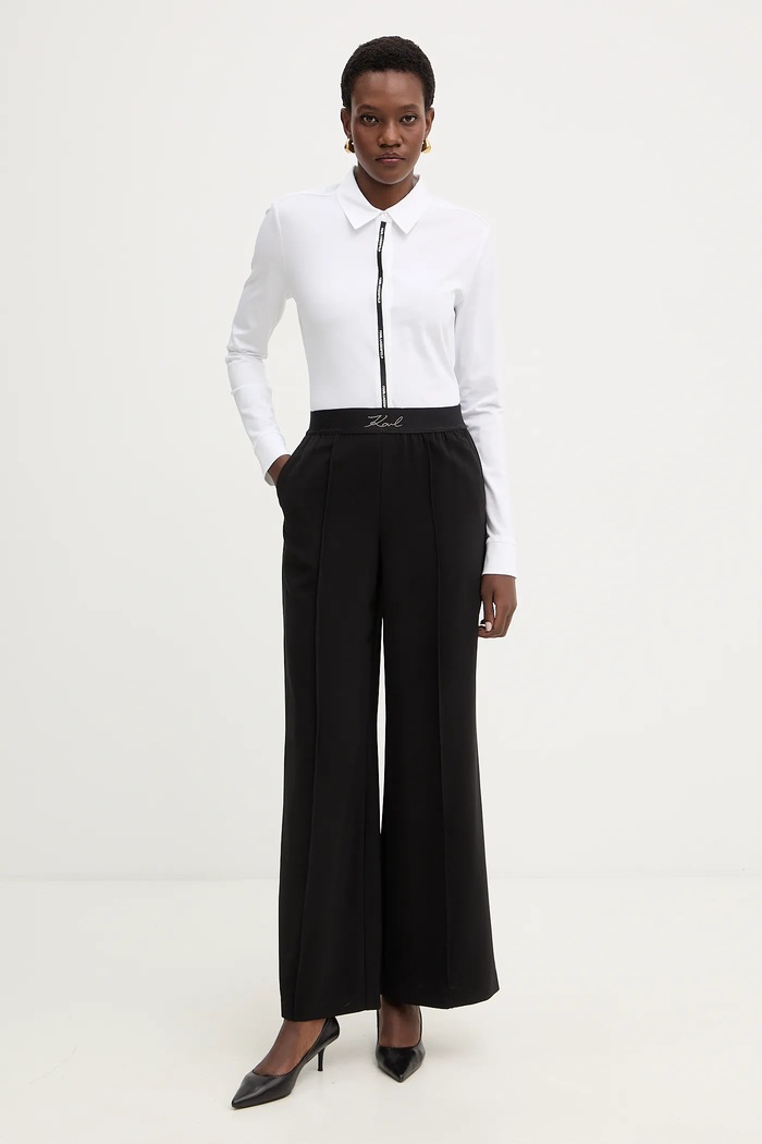 Karl Lagerfeld cămașă din bumbac B1W17078 alb SS26