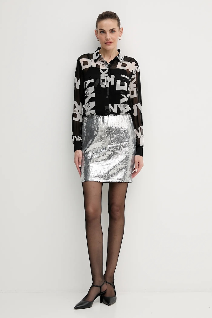 Πουκάμισο Dkny P4RA6FXZ μαύρο SS26