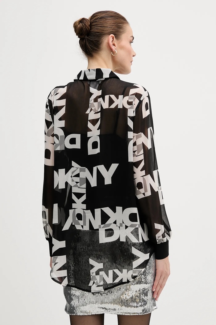 Ρούχα Πουκάμισο Dkny P4RA6FXZ μαύρο