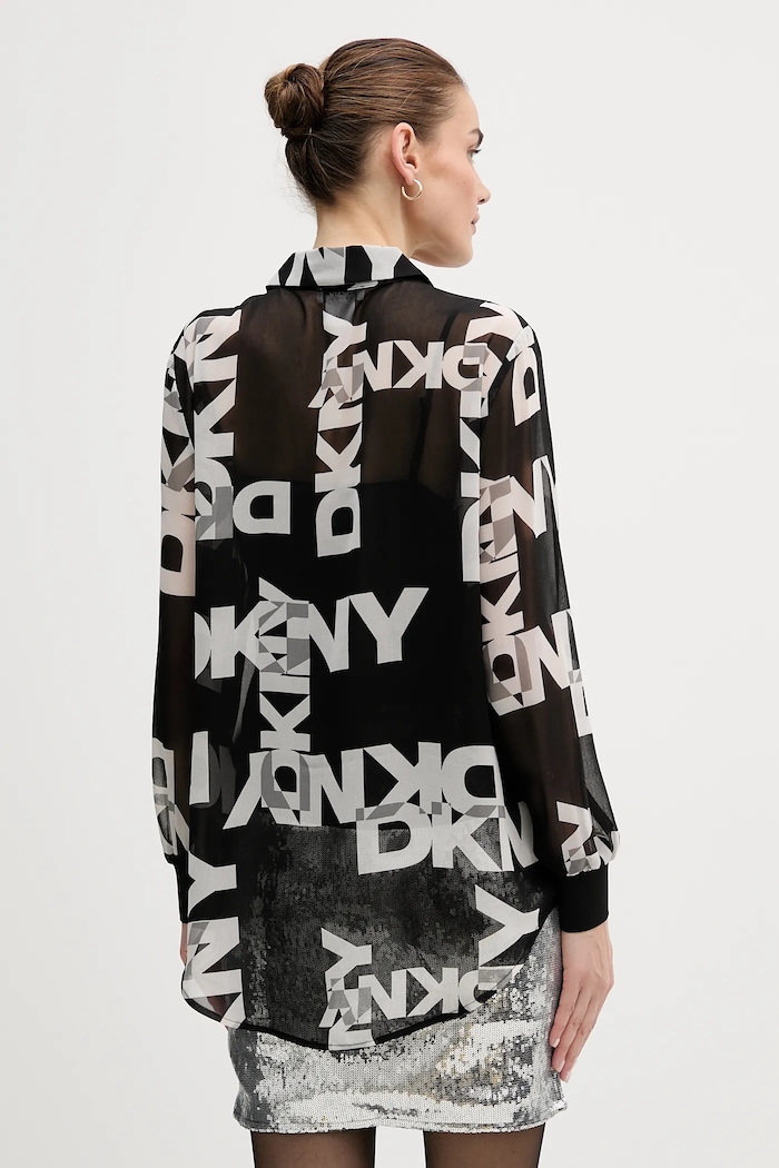 Ρούχα Πουκάμισο Dkny P4RA6FXZ μαύρο