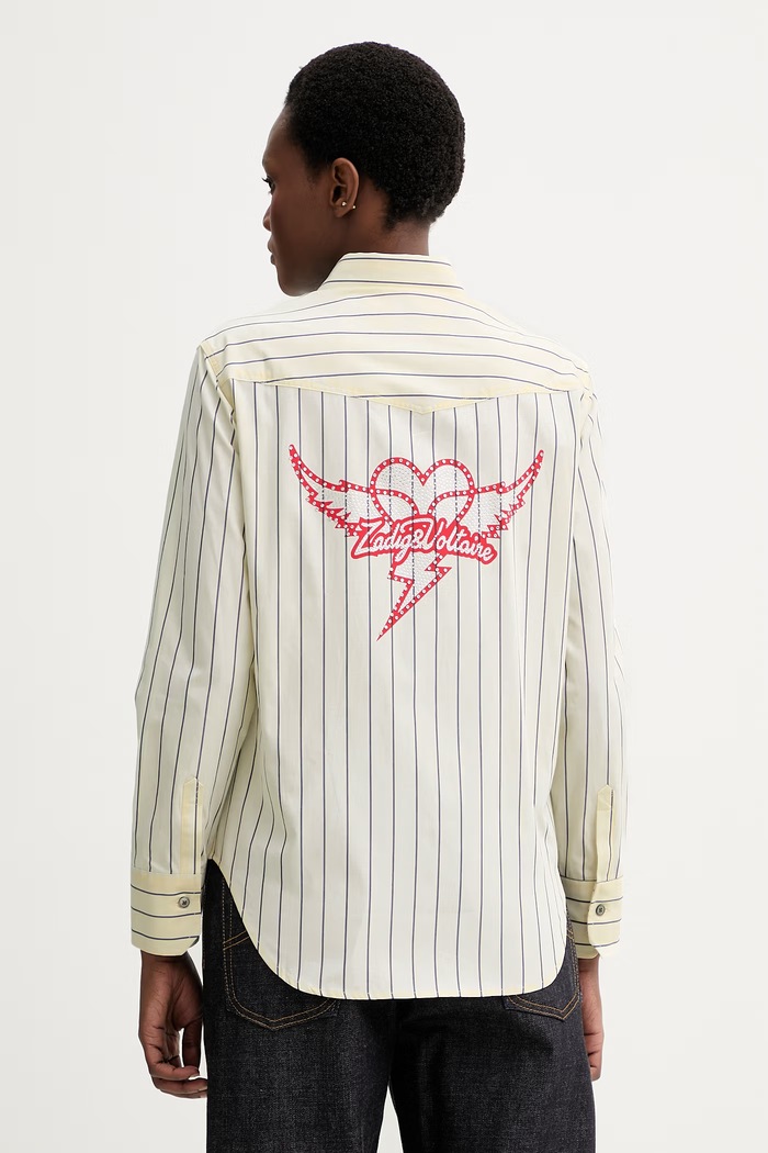 Ruházat ZADIG&VOLTAIRE pamut ing WWSH02298 bézs