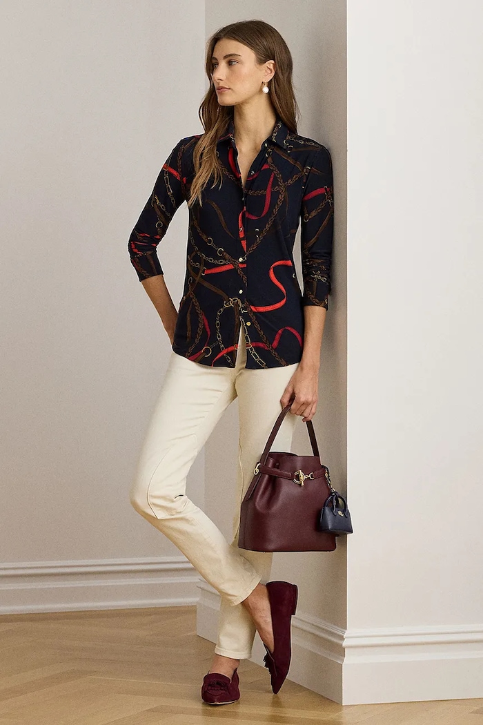 Oblečenie Košeľa Lauren Ralph Lauren 200P03716 tmavomodrá