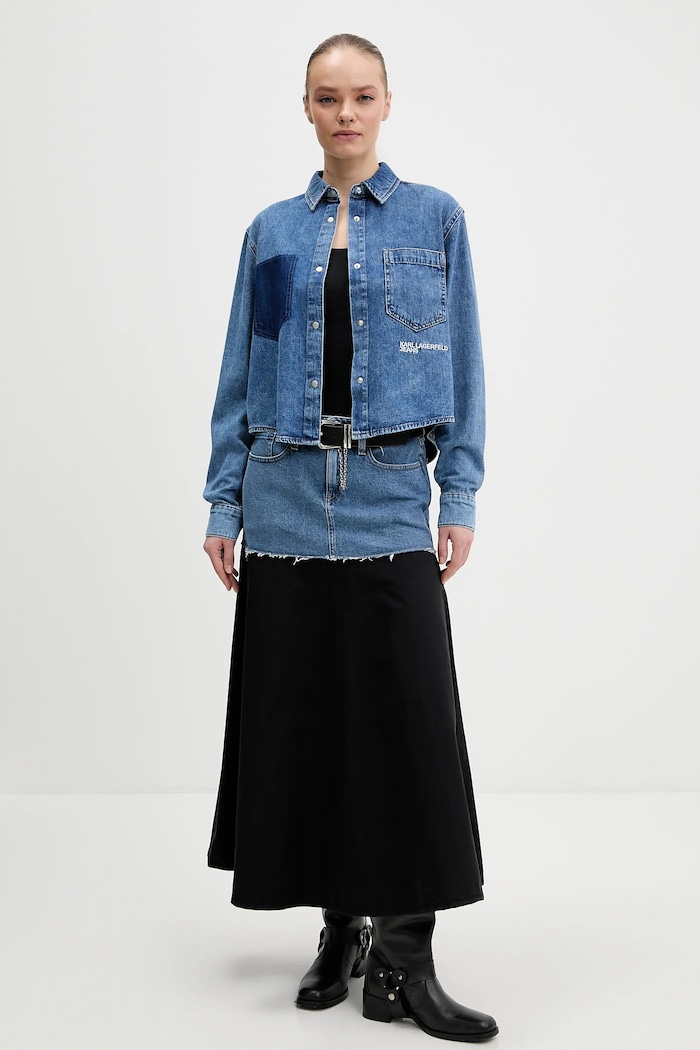 Karl Lagerfeld Jeans koszula jeansowa B1W11021 niebieski SS26