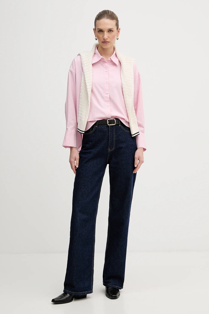Košile s příměsí bavlny Barbour Rosie LSH1721 růžová SS26