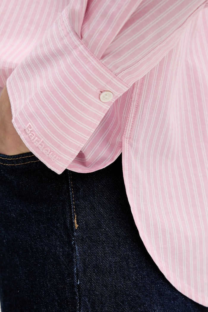 Košile s příměsí bavlny Barbour Rosie LSH1721 růžová