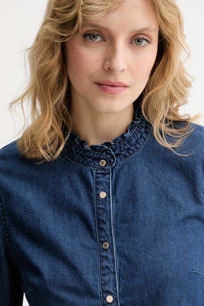 Morgan cămașă pentru femei, din denim bleumarin CING