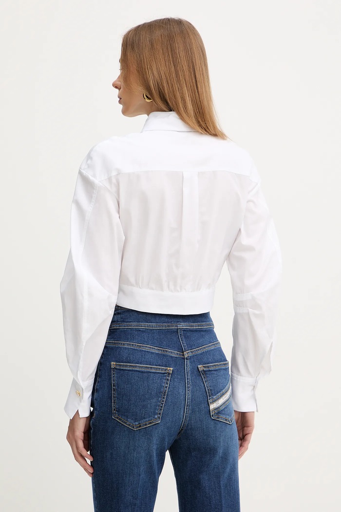 Îmbrăcăminte Elisabetta Franchi bluză din bumbac CA12161E2 alb