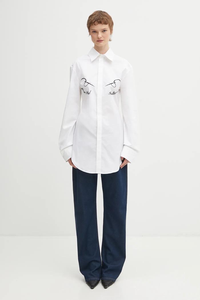 Košeľa Jean Paul GAULTIER Needles 26.01.W.ST050.C071 biela