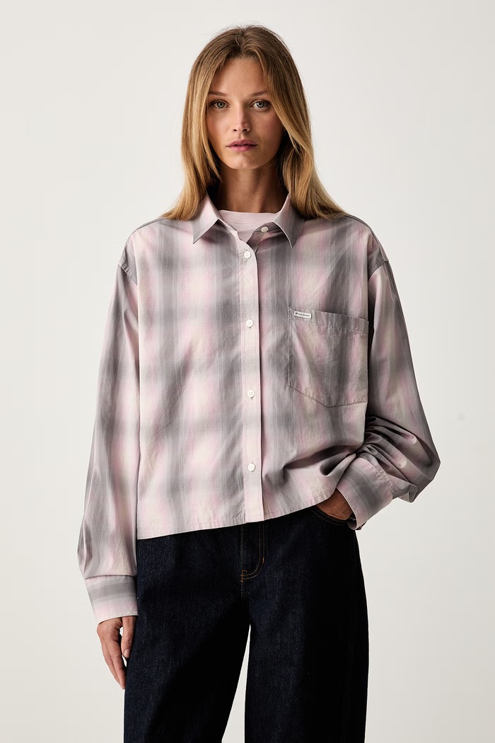 Guess Jeans рубашка для женщин из хлопка серый W6RH64.WH7Q1
