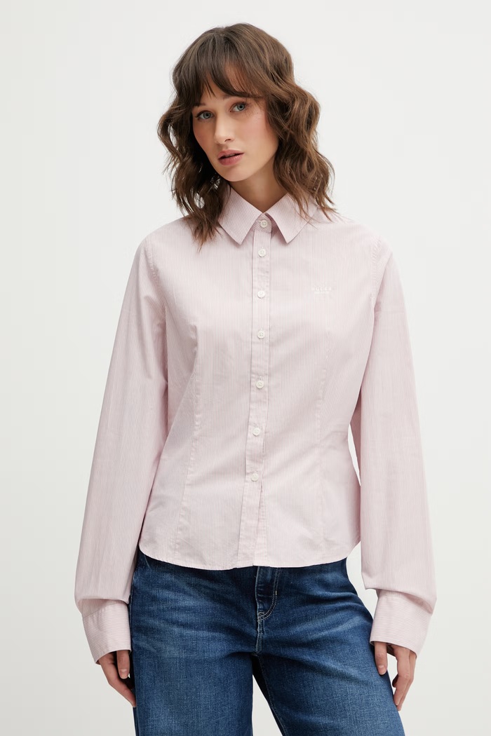 Bavlnená košeľa Guess Jeans regular ružová W6RH66.WH7Q1