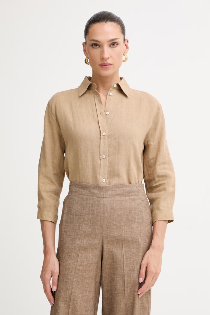 Marella košeľa safari dámska ľanová Emme by Marella béžová 2615111122200
